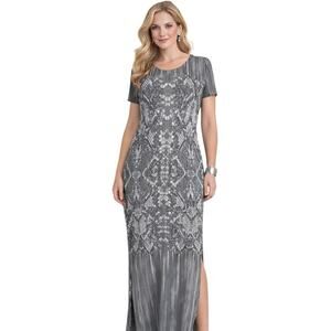 Bob Mackie Wearable Art Snake Print Maxi Dress Modern Glam Animal Print L